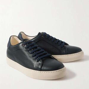 Navy Leather Men's Sneakers